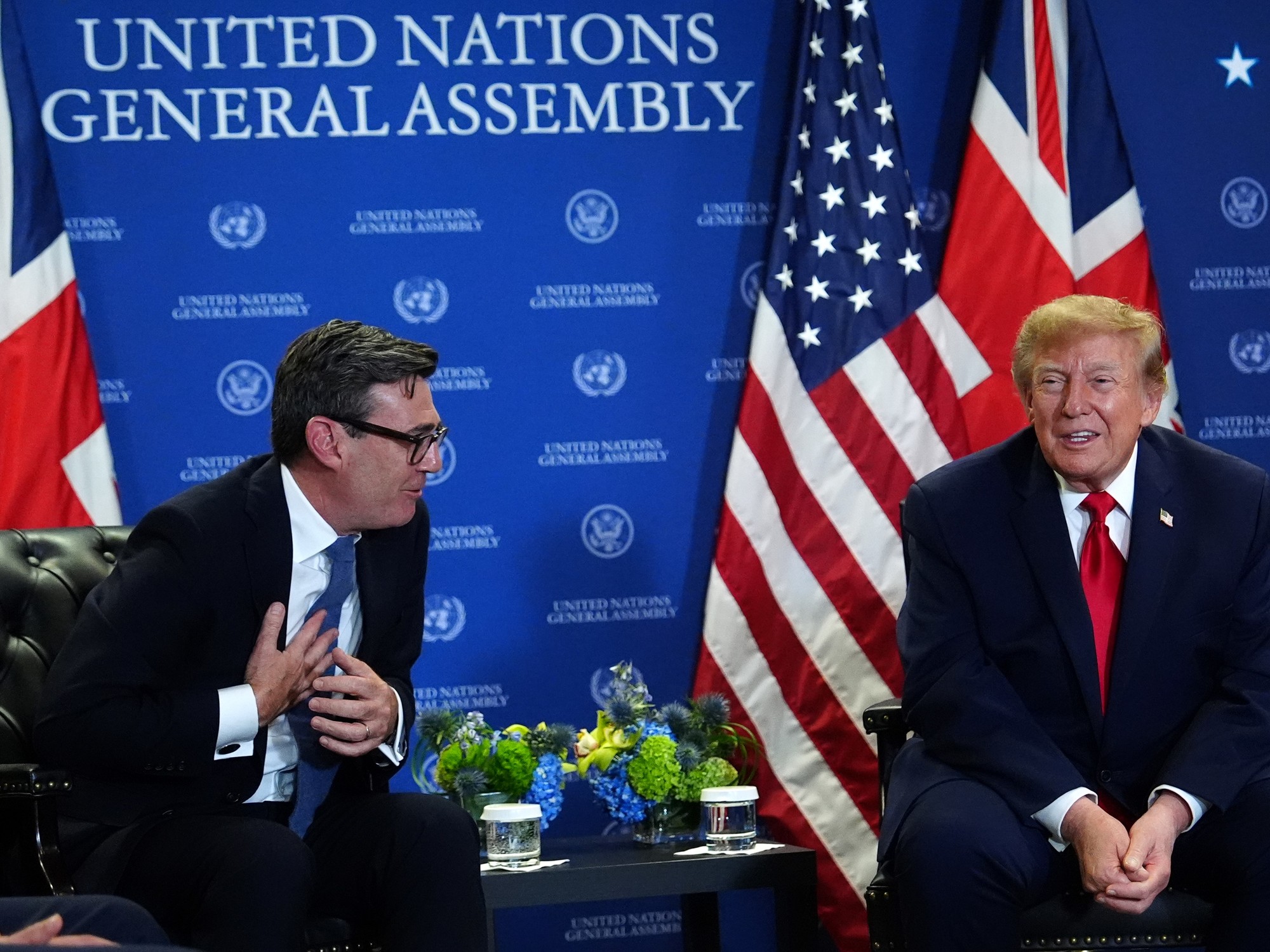 Andy Burnham y Donald Trump en Nueva York, durante la Asamblea General de la ONU